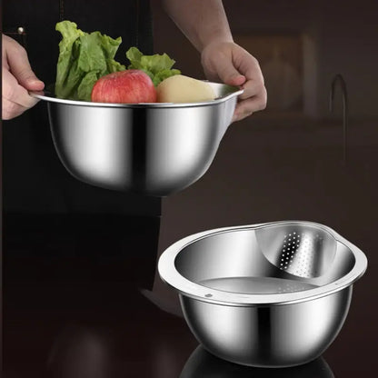 Stainless Steel Multi-Use Kitchen Colander - Ideal for Rice Washing