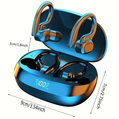 Wireless earphones with built-in high-definition microphone, LED screen