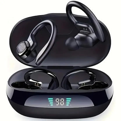 Wireless earphones with built-in high-definition microphone, LED screen